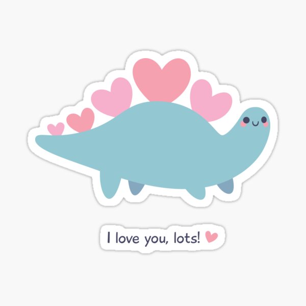 Stegosaurus says I Love You, Lots! Sticker