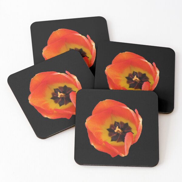 Item preview, Orange and Yellow Tulip - Black Background designed and sold by BlueMoonRose.