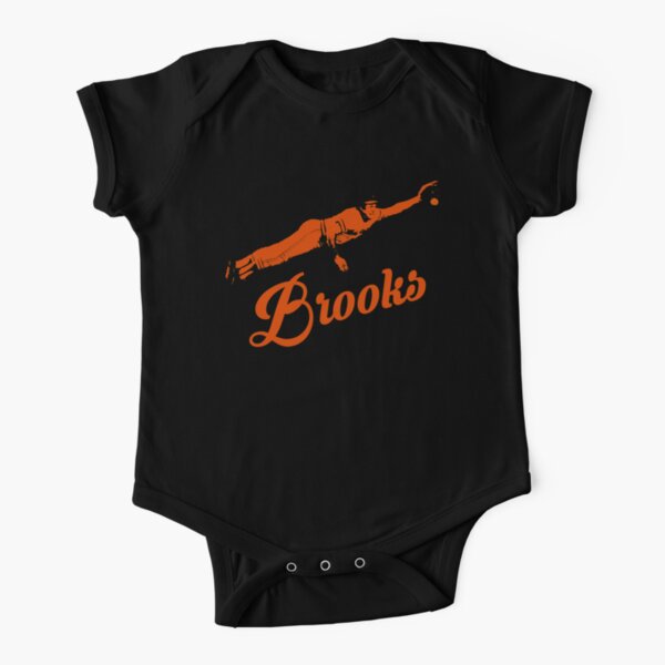 Baltimore Brooks - Orange Stencil Short Sleeve Baby One-Piece
