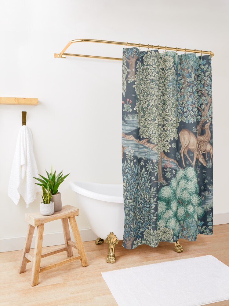 Alternate view of William Morris The Brook Shower Curtain