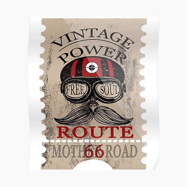 Vintage Power Free Soul Route 66 Mother Road Novelty Gifts. Poster