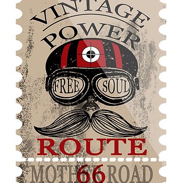 Artwork thumbnail, Vintage Power Free Soul Route 66 Mother Road Novelty Gifts. by TIXLIFE