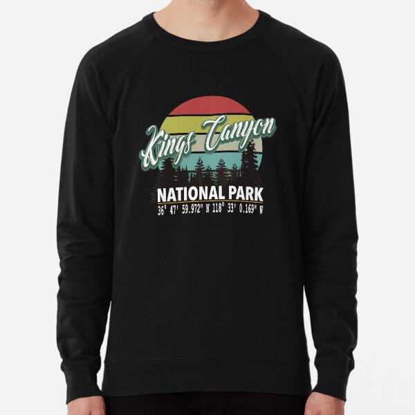 Kings Canyon National Park With Awesome GPS Location Design Lightweight Sweatshirt