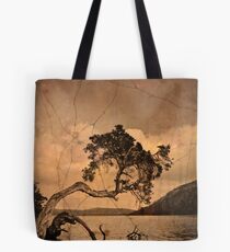 Leaning tree with textures Tote Bag