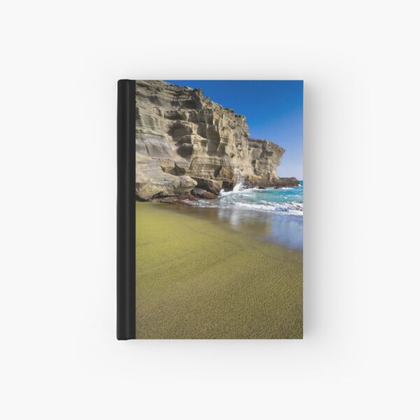 Green Sand Beach Hardcover Journal