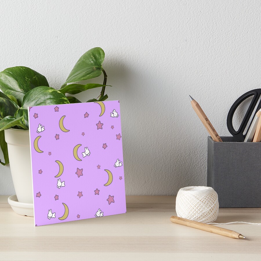 Sailor Moon inspired Bunny of the Moon Bedspread Blanket Print Art Board Print
