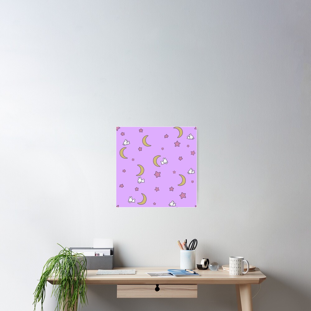 Sailor Moon inspired Bunny of the Moon Bedspread Blanket Print Poster