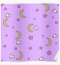 Sailor Moon inspired Bunny of the Moon Bedspread Blanket Print Poster