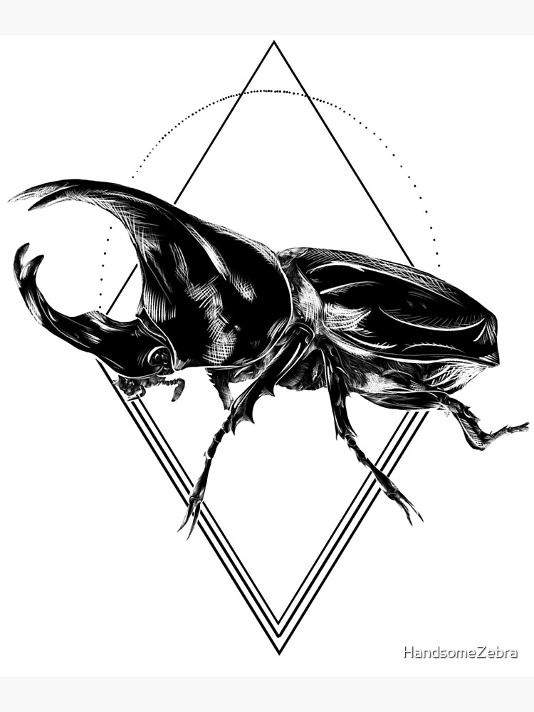 "Geometric Rhino Beetle" Poster by HandsomeZebra | Redbubble