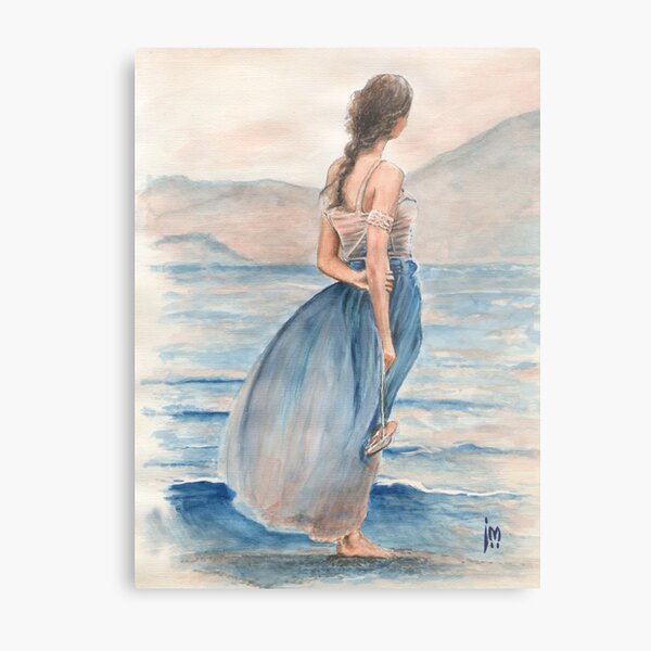 "Evening Light" Water Colour Painting. Metal Print
