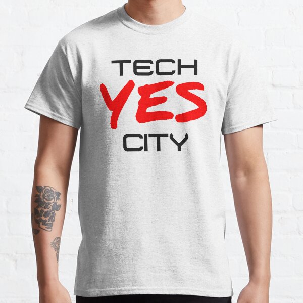 Tech YES City - White Black and Red Logo Classic T-Shirt