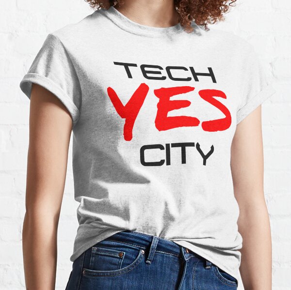 Tech YES City - White Black and Red Logo Classic T-Shirt