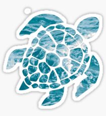 Pegatina brillante tortuga marina del océano