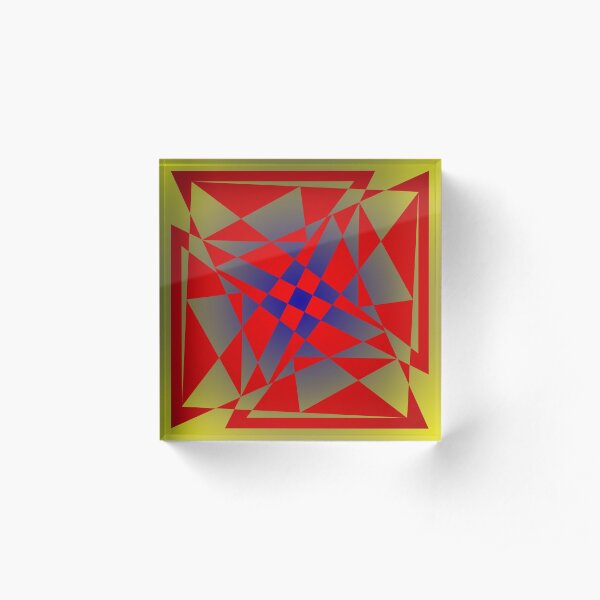 "Dance" - digital abstract illustration mandala Acrylic Block