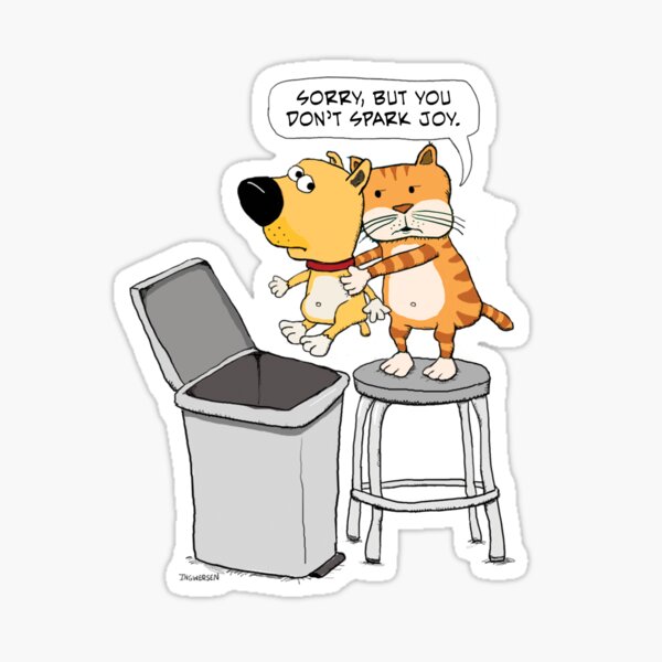 Item preview, Cat Tidying Up Because Dog Doesn't Spark Joy designed and sold by capscratch.