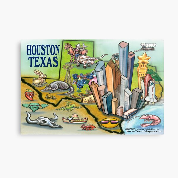 Houston Texas Skyline Full Moon' Sticker