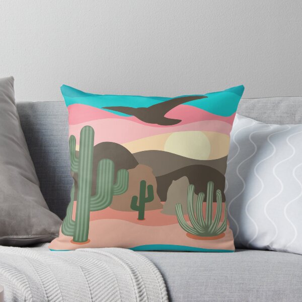 Item preview, Colorful Sunset Desert - Cacti, Mountains, Eagle designed and sold by Elsy's Art.