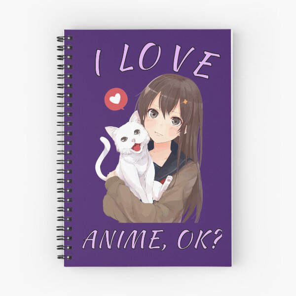 Item preview, I Love Anime,OK? Cute Girl With Cat Anime Fans Gift T-Shirt designed and sold by Klimentina.
