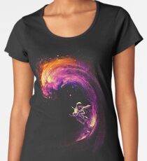 Surfen im Weltraum Frauen Premium T-Shirts