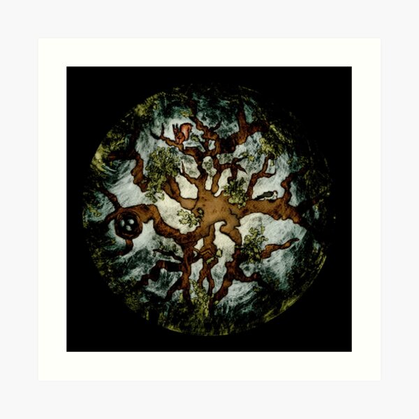 Creatures of the Woodland Treetops - Tree, Squirrel, Nest, Bird, Forest, Woodpecker, Leaves Art Print
