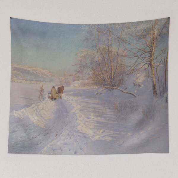 Item preview, A Winter Morning after a Snowfall in Dalarna - Anshelm Schultzberg designed and sold by OldMasters.