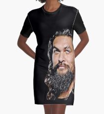 Jason Momoa digital artwork, drawing painting, fanart, fandom, sexy hot, black and white, good vibes Graphic T-Shirt Dress