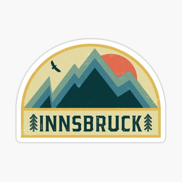 Item preview, Innsbruck Retro Mountain Badge designed and sold by dk80.