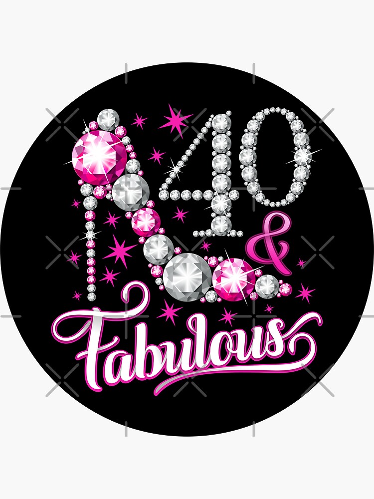 40th Birthday T-shirt. Forty and Fabulous t shirt for ladies