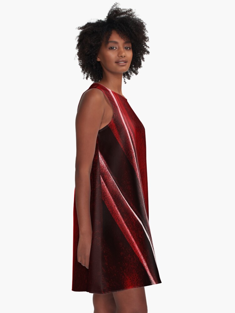 Alternate view of Red Velvet Wave A-Line Dress