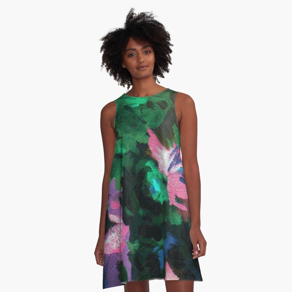 Dark Floral A-Line Dress