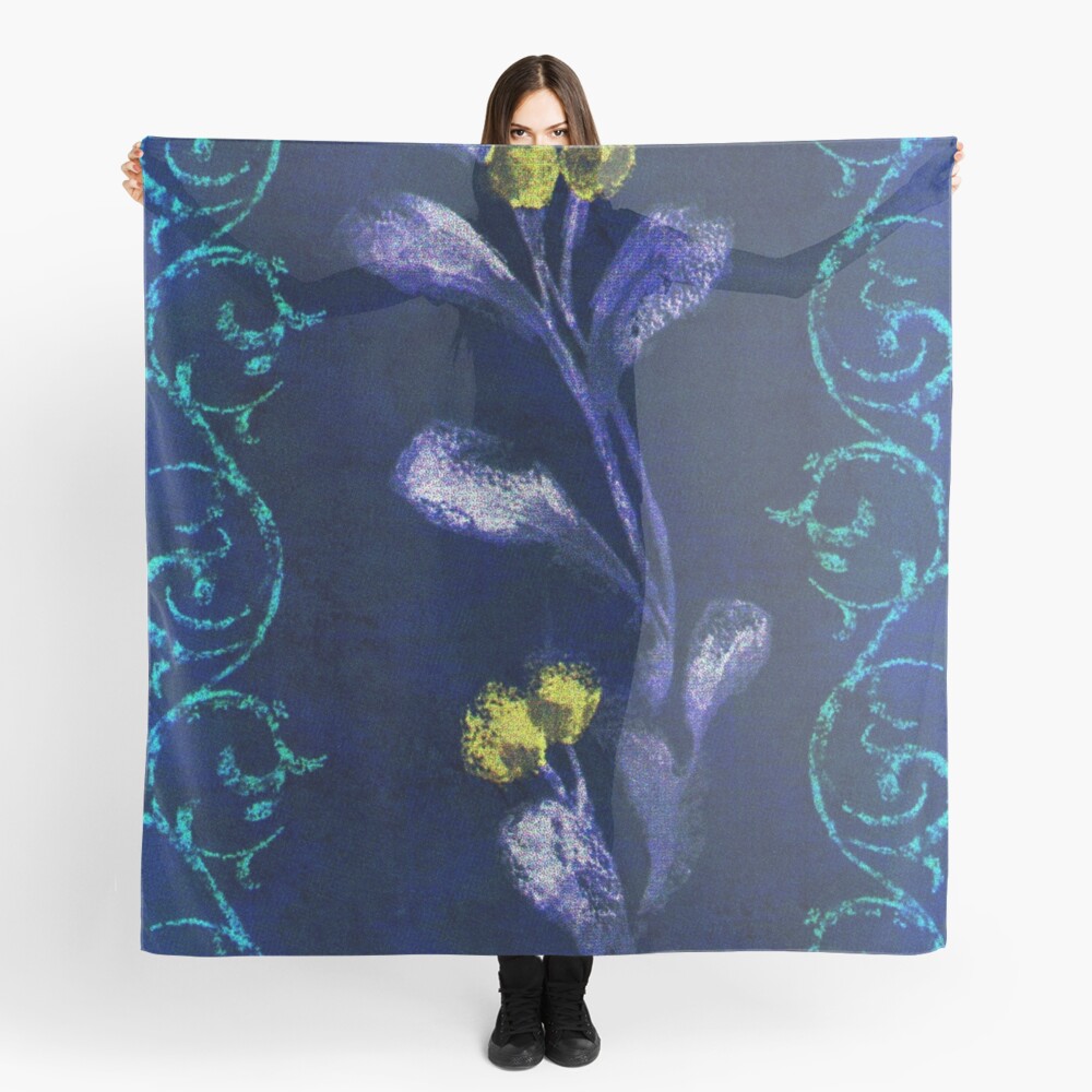 Vining Blue Scarf