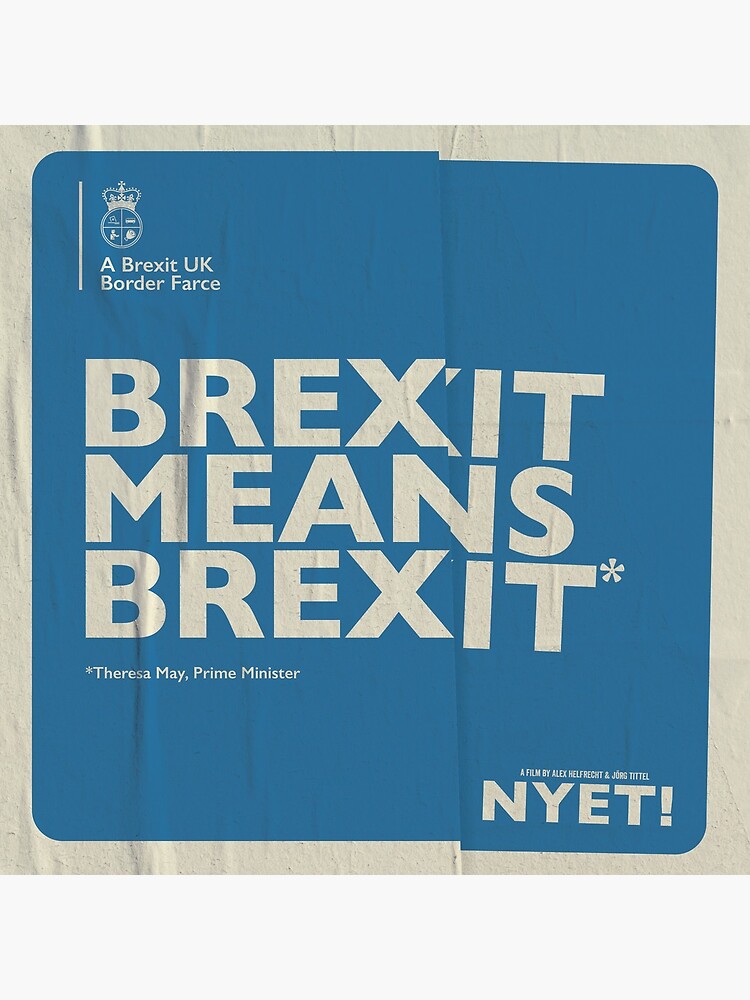 Thumbnail 3 of 3, Throw Pillow, Brexit Pillow designed and sold by NYET! - a Brexit UK Border Farce.