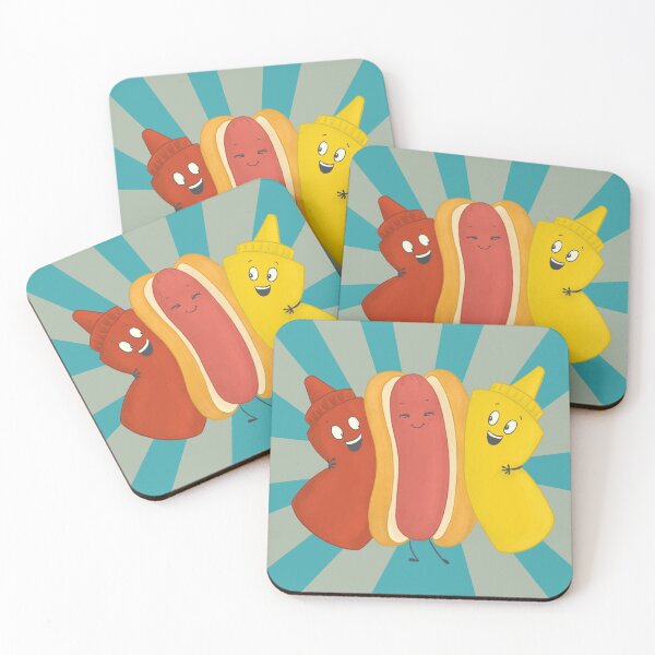 Item preview, Retro Hot Dog, Ketchup and Mustard BFFS designed and sold by carabara.
