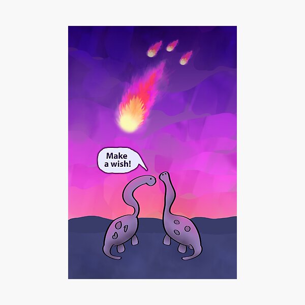 Dinosaurs Admiring Asteroid Photographic Print