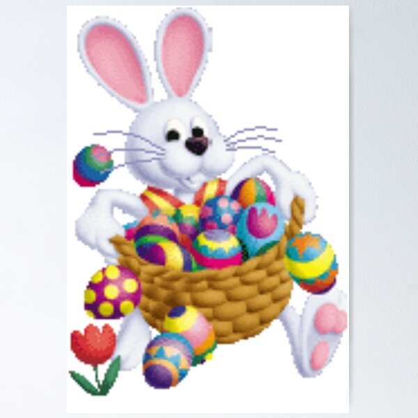 Item preview, Easter Bunny with Basket of Eggs designed and sold by MurphyMorganGifts.