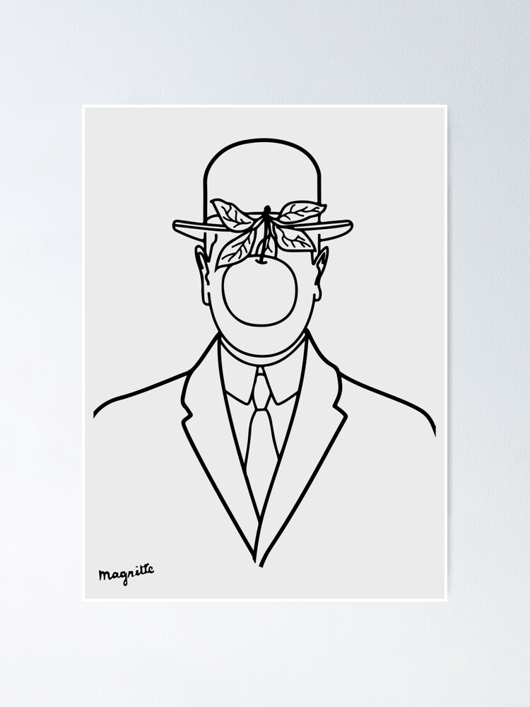 Der Sohn Des Mannes 1946 Sketch Von Rene Magritte Inspirierte Design Artwork Fur T Shirts Drucke Poster Taschen Manner Frauen Kinder Poster Von Clothorama Redbubble