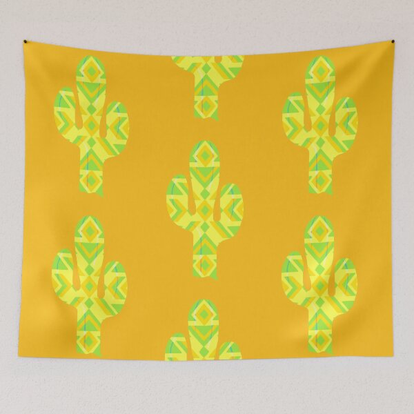 Item preview, SOUTHWEST ABSTRACT DESERT MODERNISM CACTI ... Orange background designed and sold by HeckaDoodleDo.
