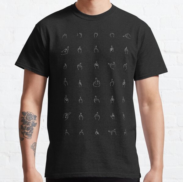 White Middle Fingers Classic T-Shirt