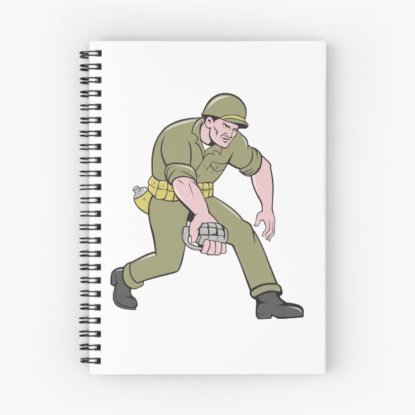Item preview, World War Two Soldier American Grenade Cartoon designed and sold by patrimonio.