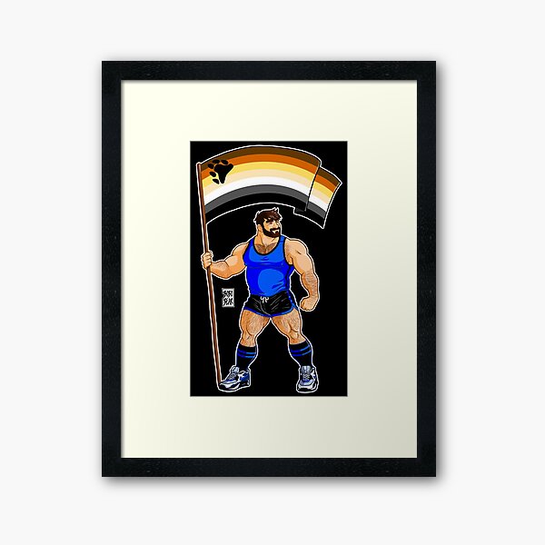 ADAM LIKES BEAR PRIDE FLAG Framed Art Print
