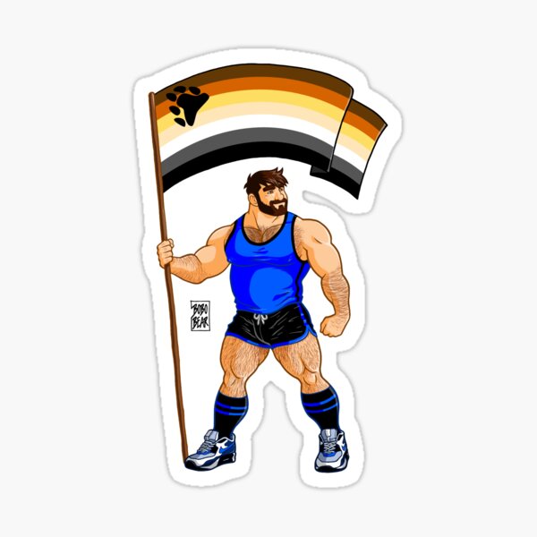 ADAM LIKES BEAR PRIDE FLAG Sticker