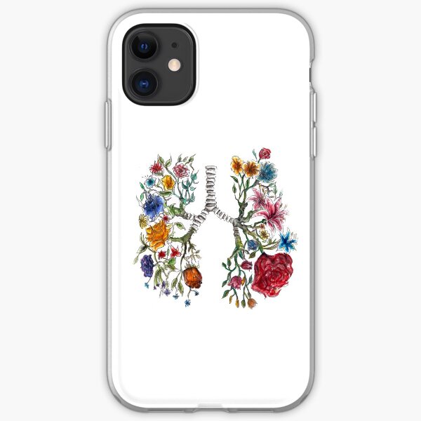 Lung Anatomy and Flowers Art iPhone Soft Case