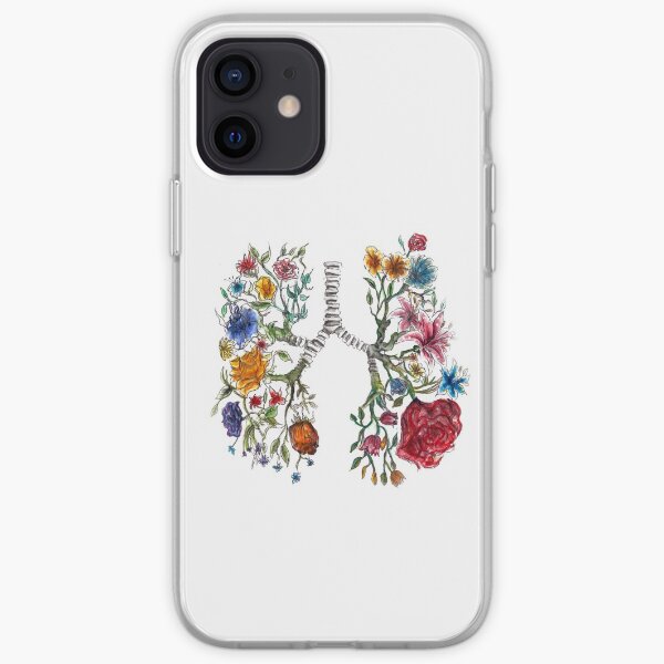 Lung Anatomy and Flowers Art iPhone Soft Case