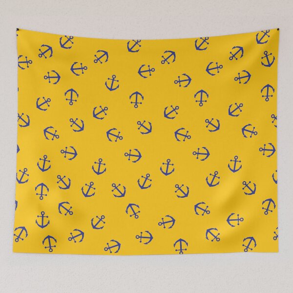Item preview, Anchors Away - Blue on Yellow designed and sold by ChristianWiley.