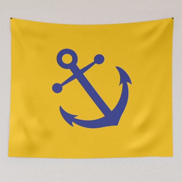 Item preview, Anchors Away - Jumbo Blue on Yellow designed and sold by ChristianWiley.