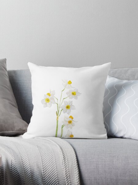 Item preview, hand painted white narcissus watercolor flower  designed and sold by ColorandColor.