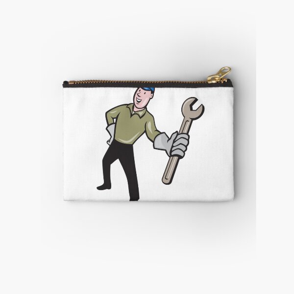 Item preview, Mechanic Presenting Wrench Cartoon designed and sold by patrimonio.