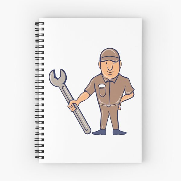 Item preview, Mechanic Standing Attention Spanner Cartoon designed and sold by patrimonio.