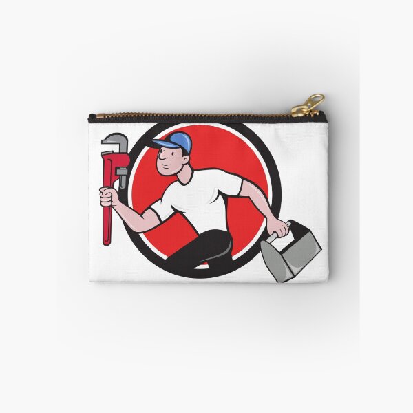 Item preview, Plumber Running Toolbox Adjustable Wrench Cartoon designed and sold by patrimonio.