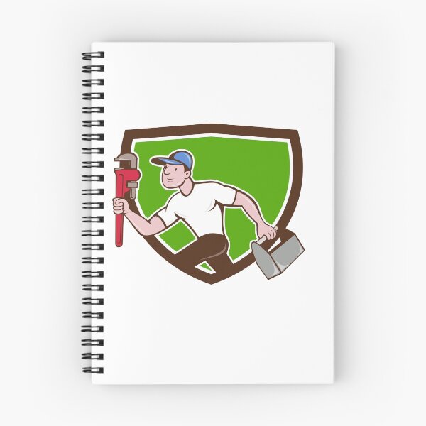 Item preview, Plumber Running Toolbox Wrench Crest Cartoon designed and sold by patrimonio.